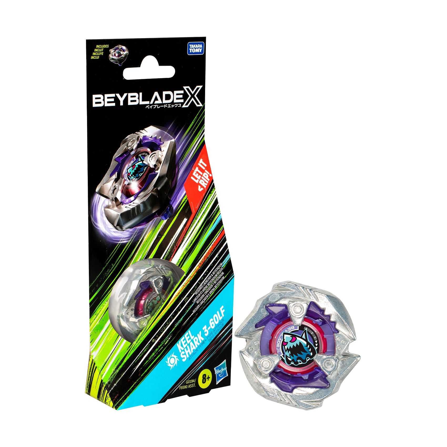 Іграшка-дзиґа Beyblade X Keel Shark від 8 років, 20*3.17*8.89 см (F9590/G0194)