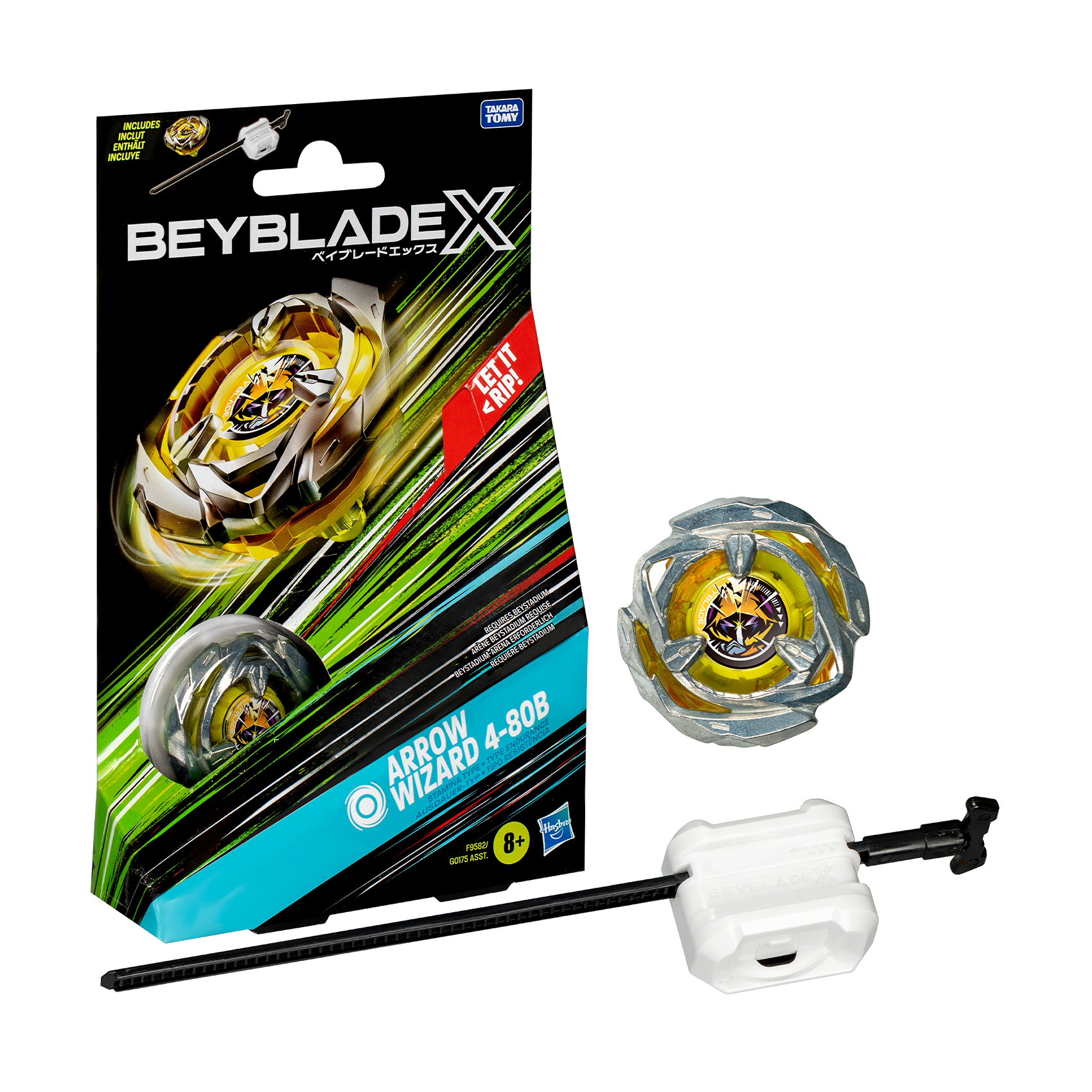 Ігровий набір Beyblade X Arrow Wizard Дзиґа з пусковим пристроєм, від 8 років, 20*3.81*12.7 см (G0175/F9582)