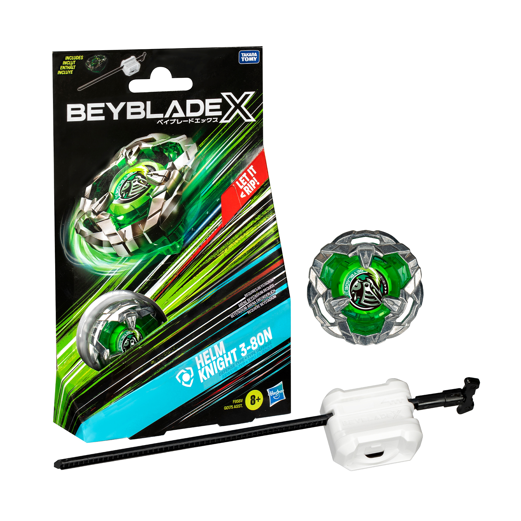Ігровий набір Beyblade X Helm Knight Дзиґа з пусковим пристроєм, від 8 років, 20*3.81*12.7 см (G0175/F9581)
