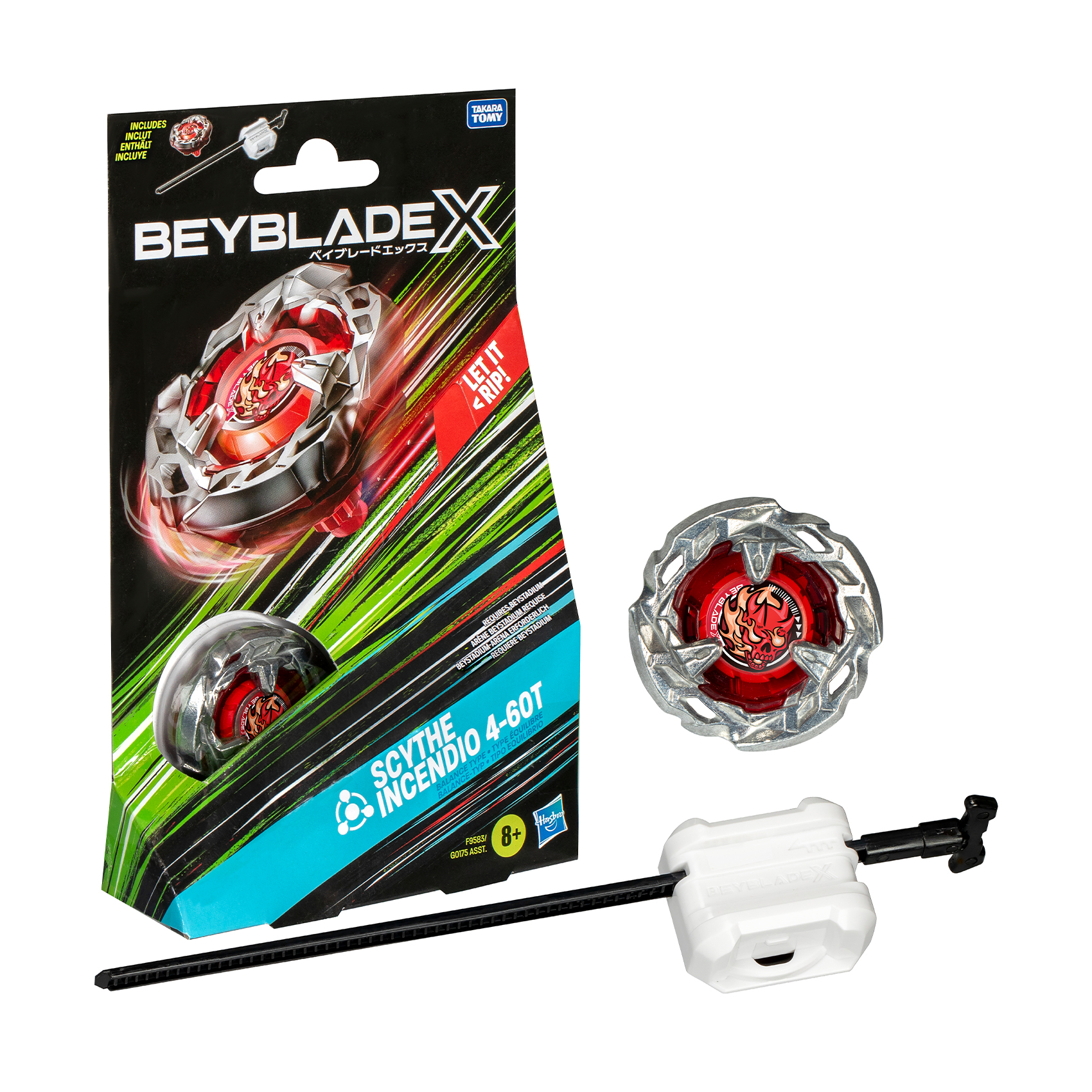Ігровий набір Beyblade X Scythe Incendio Дзиґа з пусковим пристроєм, від 8 років, 20*3.81*12.7 см (G0175/F9583)